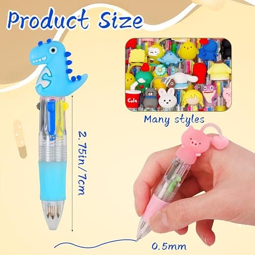 BVAROLYTH 30Pcs Mini Multicolor Pens in One 4-in-1 Cute Pens Bulk for Kids, Ballpoint Pen for Birthdays and Children's Parties, Fun Gifts Assorted Ink Kawaii Pen thumbnail 2