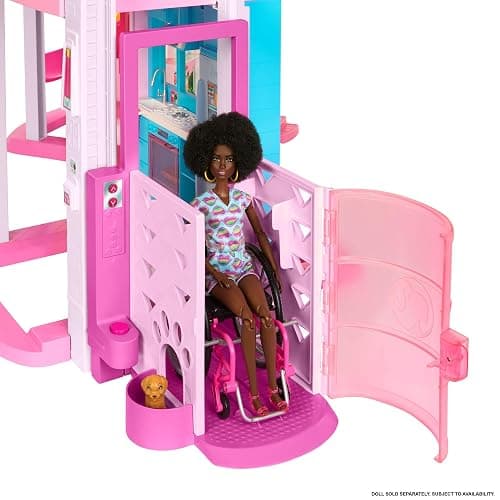 Barbie Dreamhouse, Pool Party Doll House with 75+ Pieces and 3-Story Slide, House Playset, Pet Elevator and Puppy Play Areas thumbnail 4