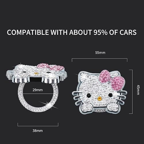 Bling Car Push to Start Button Cover Accessories, Crystal Rhinestone Car Engine Start Stop Button Cover, Auto Ignition Switch Cover, Cute Car Accessories for Women Decoration Interior Sticker thumbnail 2