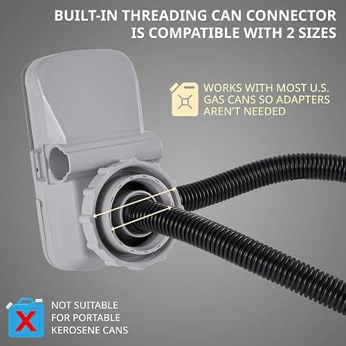 Deway Automatic Fuel Transfer Pump with Nozzle for Flow Control & Stop, Fits Most Gas Cans, Extra Long Hose, for Gasoline, Diesel Fuel & More thumbnail 2