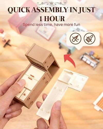Rolife Super Creator DIY Miniature Plastic House Building Set Playset with LED, Suitable for Mini Figures Construction Toys Diorama Kit Gifts for Adults (Flavorful Ice Cream) thumbnail 4