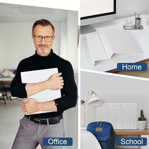 2-Inch 3-Ring Binder with Pockets, 2’’ Premium View Binders with Three Ring Binders Holds up to 450 Sheets US Letter Size, Bulk Pack of 6, Perfect for Home, Office, and School(XY014-WH) thumbnail 7