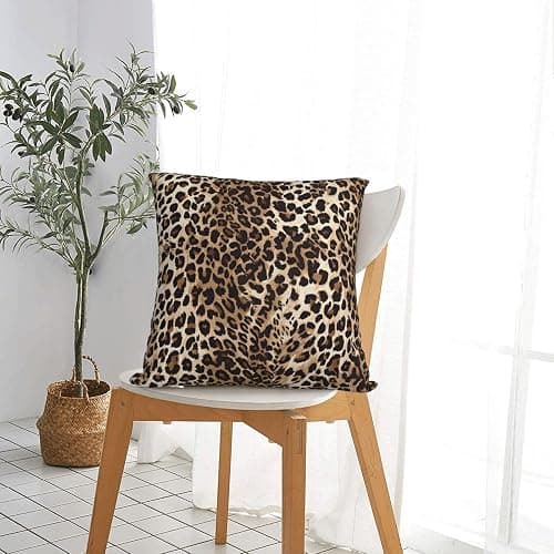 Yobvec Cheetah Print Pillow Covers Home Decor 18x18 Inch, Leopard Print Throw Pillowcase Decorative Cushion Cover for Bed Sofa Couch, 2 Sets thumbnail 4