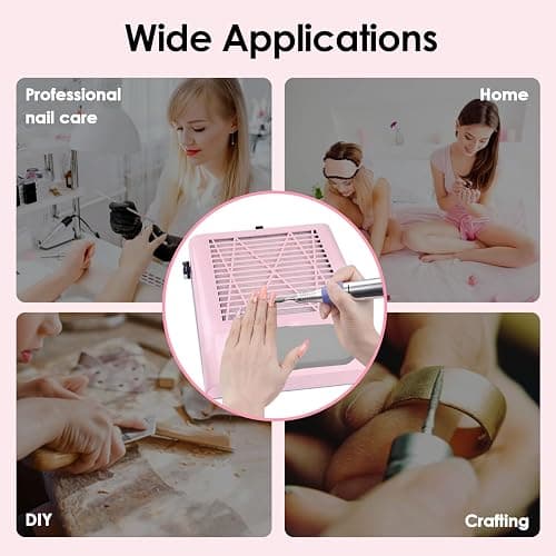 CoFashion Nail Dust Collector for Acrylic Nails Vacuum Machine, 80W Adjustable Vacuum, Electric Nails Filter for Manicure Nail Fan Dust Collector thumbnail 5