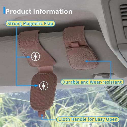 Yuoyar 2 Packs Magnetic Sunglass Holder for Car Visor - Universal Sunglasses Clip for Different Size Eyeglasses - Convenient Interior Car Accessories (Pink) - Pink - 2pcs thumbnail 4