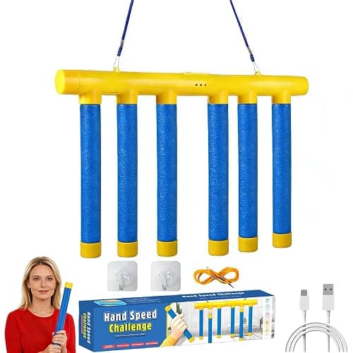 Shelprojsu Reflex Drop Sticks Challenge Game, 3 Adjustable Catching Falling Sticks Game, Hand Eye Coordination Training Game, Reaction Time Training Hand Speed Challenge Game - Image 1