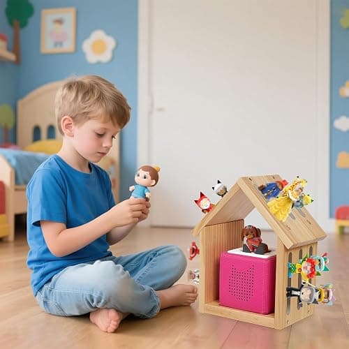 for Tonies Shelf, Compatible with Toniesbox 1 and Toniesbox 2 Tonies Magentic Wall Shelf for Creative Tonies Figures 12-40 Characters Wooden Tonie Storage Shelves for Kids Play Room(House Shape) thumbnail 7