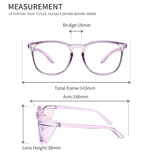 Alsenor Safety Glasses Anti Fog Goggles Protective Eyewear Blue Light Blocking Anti Dust UV Protection Glasses For Men Women (Lilac) thumbnail 5