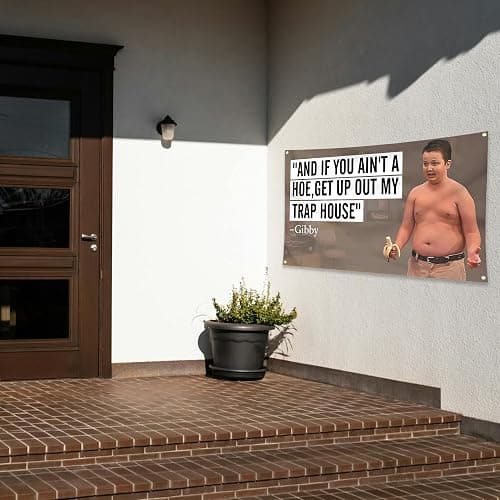 Get Up Out My Trap House Fat Boy Flag 3x5FT Funny Meme Flag for Bedroom Living Room Home Man Cave Dorm College Room Wall Decor thumbnail 2
