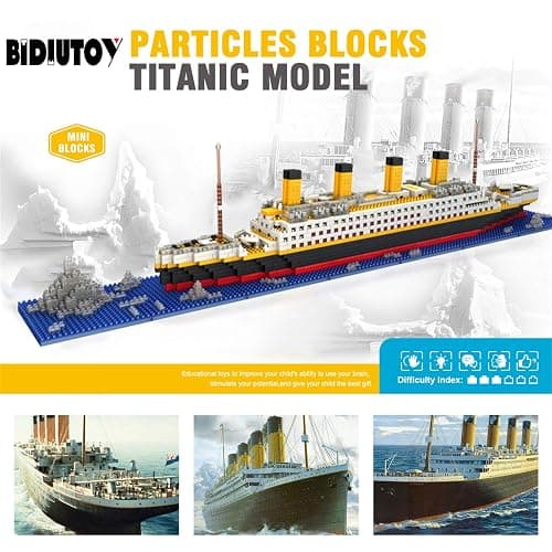 BIDIUTOY Titanic Ship Model Building Block Set, 3D Puzzle Sets DIY Educational Toys, Bricks Toy, with 1860Pcs Micro Mini Blocks, Ideal Gift for Kids and Adults thumbnail 4