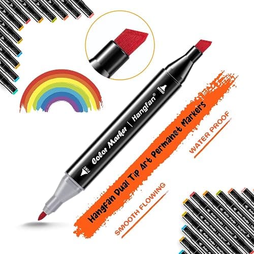 hangfan Alcohol Based Ink Art Markers, 168 Colors Broad&Fine Dual Tip Permanent Markers Pen Set for Professional Student Child Coloring Illustrations Sketch Drawing Painting Card Making (Black) thumbnail 3