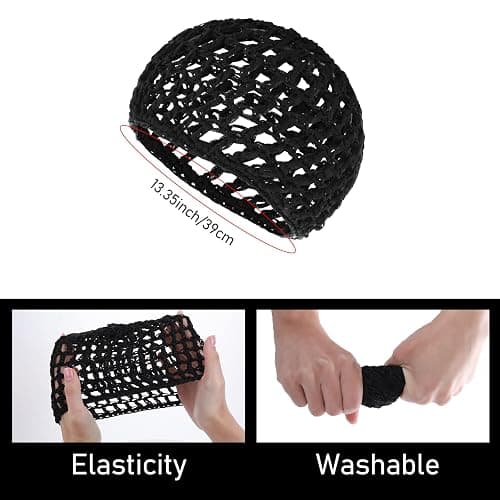 WLLHYF Wig Cap Thick Long Hair Caps Adjustable Net Mesh Braided Weaving Making Crochet Sew Weave Fishnet Grip Headband thumbnail 2