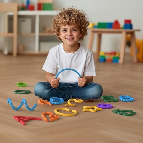 Sensory Sticks Fidget Toy for Kids Adult,8Pcs Bendable Textured Flexible Fidget Stick for Anxiety Autistic ADHD,Calm Down Travel Essentials Toys, Quiet Fidgets for Classroom Must Have thumbnail 2