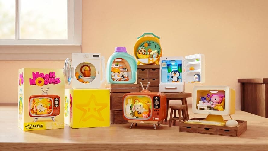 STARBOX Nook Nooks Series 1 Blind Box Collectible Mini Collectible Animal Figurines with Themed Scenes and Surprise Accessories, Toy for Ages 3+. thumbnail 3