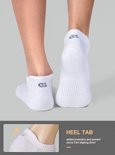 CS CELERSPORT 6 Pairs Ankle Athletic Running Socks Low Cut Sports Tab Socks for Men and Women thumbnail 4