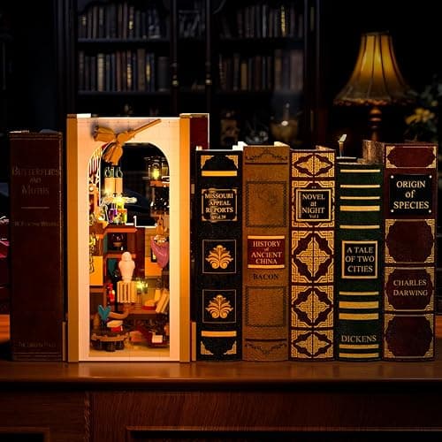 INSOON Magic Booknook 3.6mm Mini Building Set with LED Light | DIY Book Nook Building Kit for Bookshelf & Home Decor, 1015 PCS Miniature Building Block for Adults Boys Girls Age 8+ thumbnail 8