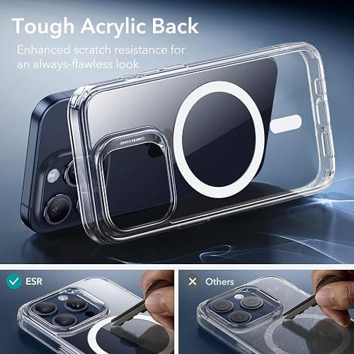 ESR for iPhone 15 Pro Case, Compatible with MagSafe, Military-Grade Protection, Yellowing Resistant, Scratch-Resistant Back, Magnetic Phone Case for iPhone 15 Pro, Classic Series, Clear thumbnail 8