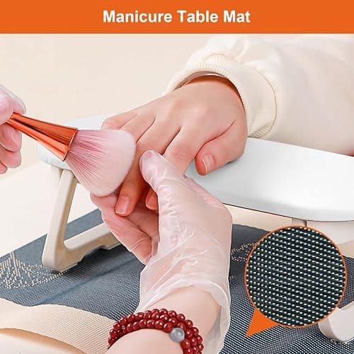 Diesisa Nail Arm Rest, Foldable PU Leather Nail Hand Rest For Manicure, with Soft Nail Mat for Table, Soft Hand Rest for Acrylic Nails/Nail Hand Pillow for Manicure Salon Use-white - White thumbnail 4