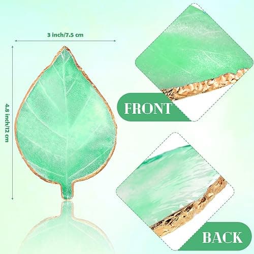 21 Pieces Nail Art Tools Kit, Resin Nail Art Palette Leaf Shape Mixing Palette and 20 Pcs Detail Brushes with Golden Edge Resin Holder Gel Polish Colors Mixing Pallet thumbnail 3