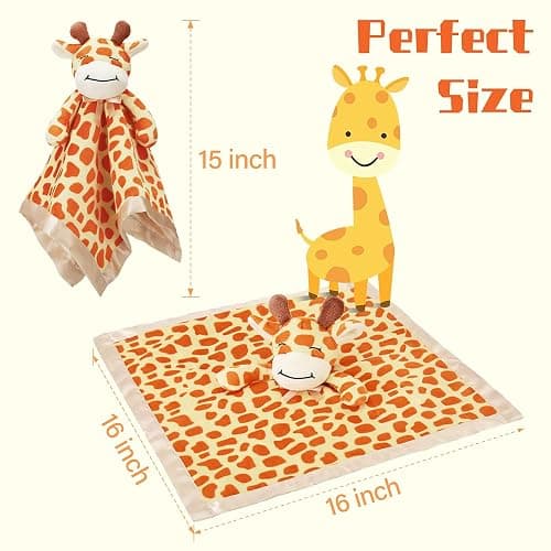 Pro Goleem Giraffe Loveys for Babies Soft Security Blanket Snuggle Toy Stuffed Animal Blanket Unisex Baby Lovie Baby Gifts for Infant and Toddler 16 Inch thumbnail 3