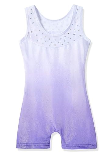 HOZIY Leotards for Girls Gymnastics Kids Children Biketard Snowflake Ribbon Blue Purple Hot Pink Sparkle thumbnail 2
