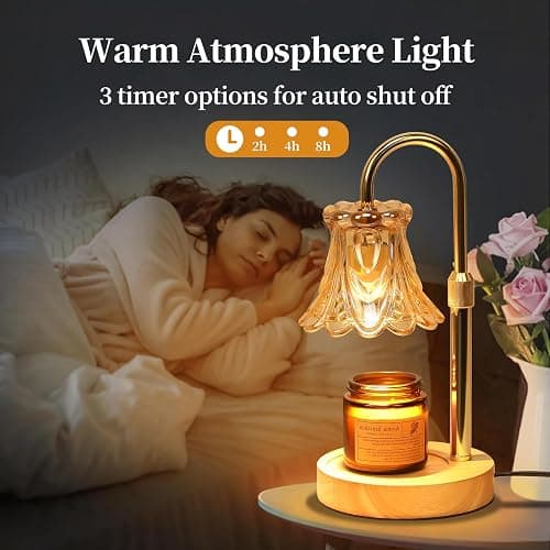GEEZO Fragrance Candle Warmer Lamp，Electric Candle Warmer with Timer & Dimmer，Mom Christmas Birthday Gifts for Women, House Warming Gifts New Home Bedroom Decor thumbnail 8