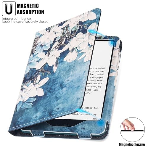 BOZHUORUI Case for 7" Kindle Paperwhite 12th Gen | Built-in Stand & Hand Strap | with Sleep/Wake | PU Leather Cover fits Kindle Colorsoft Signature Edition 2024/2025 (Magnolia) thumbnail 6