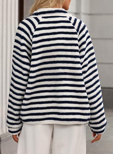 Jacket for Women 2025 Plaid Long Sleeve Lightweight Fleece Jacket Button Down Checkerboard Sherpa Coats Fall Outwear thumbnail 4