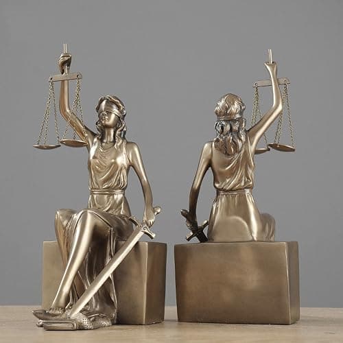 Lady Justice Statue Decorative Bookends Home Decor Roman Goddess Sculptures Gifts, Best for Lawyers and Law Students(10 x 5 x 4 inch) thumbnail 2