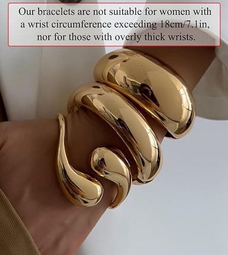 SAMOCO 3Pcs Chunky Gold Bangle Bracelets for Women Trendy Wide Wrist Cuff Bracelets Stack Statement Bangle Fashion Gifts thumbnail 2
