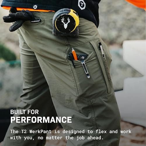 TRUEWERK Men's Work Pants - T2 WerkPant Technical Workwear, Water Resistant, Lightweight, Multi-Pocket with 4-Way Stretch thumbnail 6