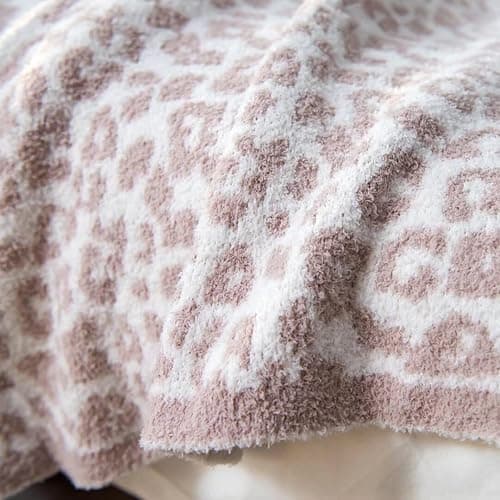 Ultra Soft Leopard Throw Blanket for Couch, Lightweight Warm Fluffy Reversible Cream Cheetah Throw Blanket for Sofa Bed Decor, Beige thumbnail 8