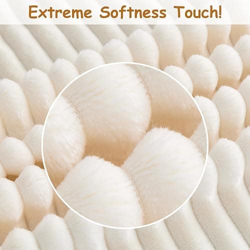 Eonkasp Soft Fleece Baby Blanket Ultra Cozy Baby Blankets for Boys Girls Warm and Lightweight Infant Toddler Newborn Receiving Gift with Reversible Stripes for Crib Stroller, 30x40 Inch, Cream thumbnail 6