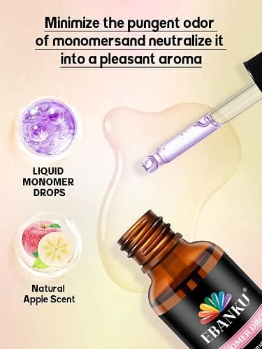 EBANKU Monomer Drops Apple Scent Odor Out Drops, 30ml Monomer Odor Neutralizer for Liquid Acrylic Monomer, Monomer Smell Eliminator for Nail Tech Salon Home Use thumbnail 2
