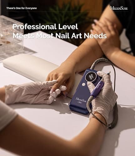 MelodySusie Professional Clip-On Rechargeable Nail Drill with Adjustable Built-in Stand and Premium Motor, MB420G 40000RPM E-File with Max Speed for All Manicure Shaping & Gel Removal for Salon Use thumbnail 7