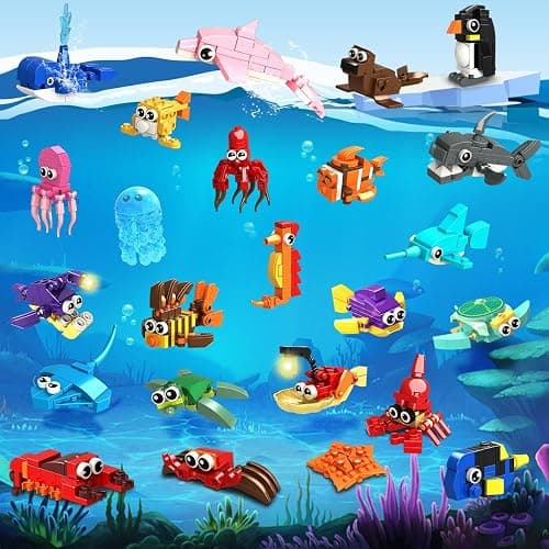 24 Pack Party Favors for Kids Ocean Building Set for Boys Girls Age 6-12 | 629 PCS Mini Building Block Toy for Party Favors, Goodie Bag Fillers Classroom Prizes Birthday Back to school Valentines Day thumbnail 3