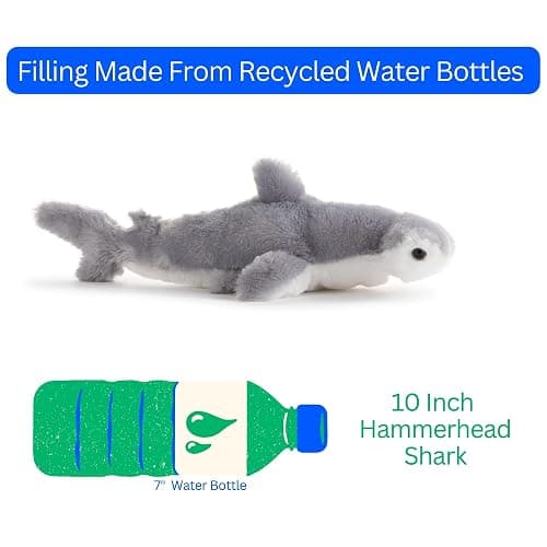 The Petting Zoo Hammerhead Shark Stuffed Animal Plushie, Gifts for Kids, Scoopz Animals, Shark Plush Toy, 10 inches thumbnail 9