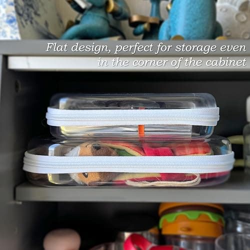 Gberlczz Clear Hard Zipper Case for Storage, Durable Clear Zipper Pouches, Hard Plastic Zippered Pouch for Snacks Toy Travel Organizer thumbnail 7
