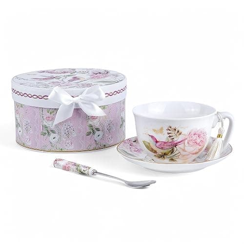 Birds in Rose Garden Coffee/Tea Spoon with Ceramic Handle Set of 4 in Gift Box thumbnail 7