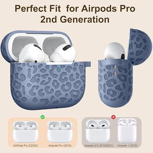 DGege Fashion Engraving Leopard Case Compatible for Airpods Pro 2 Case Cover 2022/Airpod Pro Case Cover,Soft Silicone for Airpods Pro 2nd Generation Case,Front LED Visible thumbnail 3