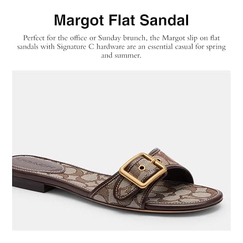 COACH Women's Margot Leather Flat Sandals thumbnail 2