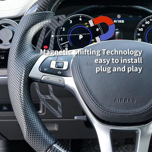 EASSAFEX Magnetic Steering Wheel Paddle Shifter for Volkswagen Golf 8 GTI/R 2021-2024, Carbon Fiber Paddle Extension Interior Decoration Accessories thumbnail 4