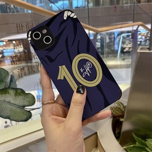 Slrioks Mbappe Jersey Phone Case Creative Soccer Case for iPhone 13 Thin Soft Imitation Leather Shockproof thumbnail 2