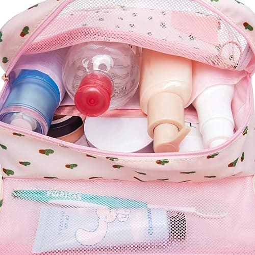 Narwey Small Hanging Travel Toiletry Bag for Women, Travel Bag for Toiletries, Makeup Bag Organizer Make Up Bags Cosmetic Bags for Girls (Cactus) thumbnail 4