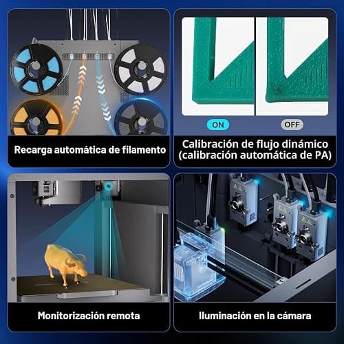 Flashforge Creator 5 Multicolor Impresora 3D con 4 Cabezales Independientes, Impresora 3D multimaterial con calibración y nivelación Totalmente automáticas, Velocidad máxima: 600 mm/s thumbnail 6