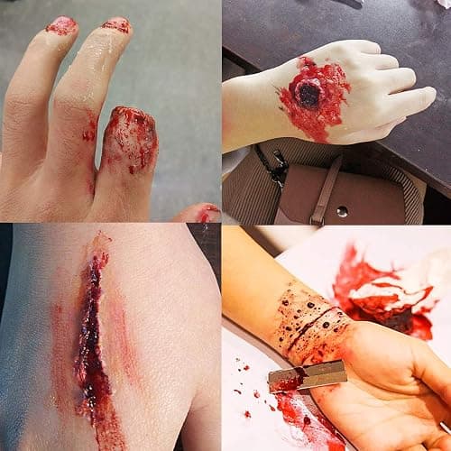 MEICOLY 0.5OZ Edible Fake Blood with 6 Packs Empty Capsules,Washable Stage Blood Sangre Falsa,Realistic Dripping Sticky Fake Blood for Halloween, SFX,Special Effect Makeup for Zombie Vampire thumbnail 8