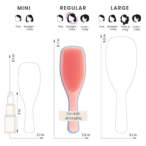 Tangle Teezer Ultimate Detangler Brush for Wet & Dry Hair, Eliminates Knots & Reduces Breakage for All Hair Types, Apricot Blaze thumbnail 7