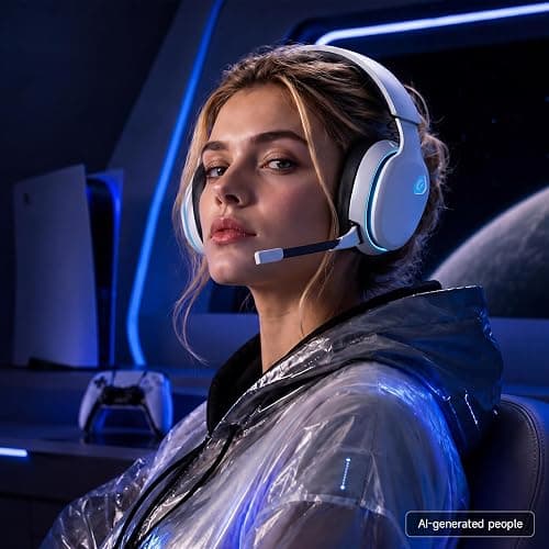 AOC 2.4GHz Wireless Gaming Headset for PS5, PS4, PC, Switch, 45Hr, White | Bluetooth 6.0 Gaming Headphones with Noise Canceling Mic, 7.1 Virtual Surround, Great for Fortnite & Call of Duty/FPS Gamers thumbnail 8