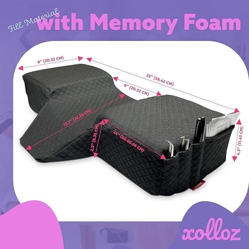 Lash Pillow for Eyelash Extensions - Curved Memory Foam Bed Pillow, Ergonomic Head Rest with Neck Support, – PINK thumbnail 2