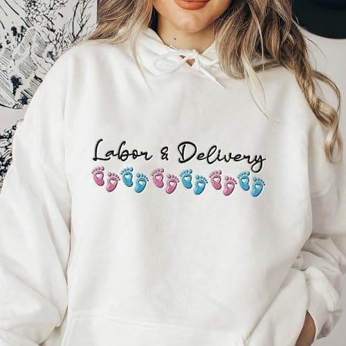 Leeprints L&D Sweatshirt, Personalized LD Shirt, Nurse Appreciation Gift thumbnail 3